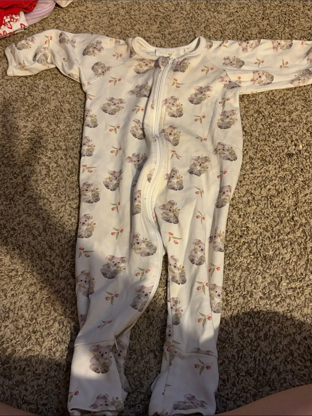 Unbranded Cream Baby One-Piece with Koala Print
